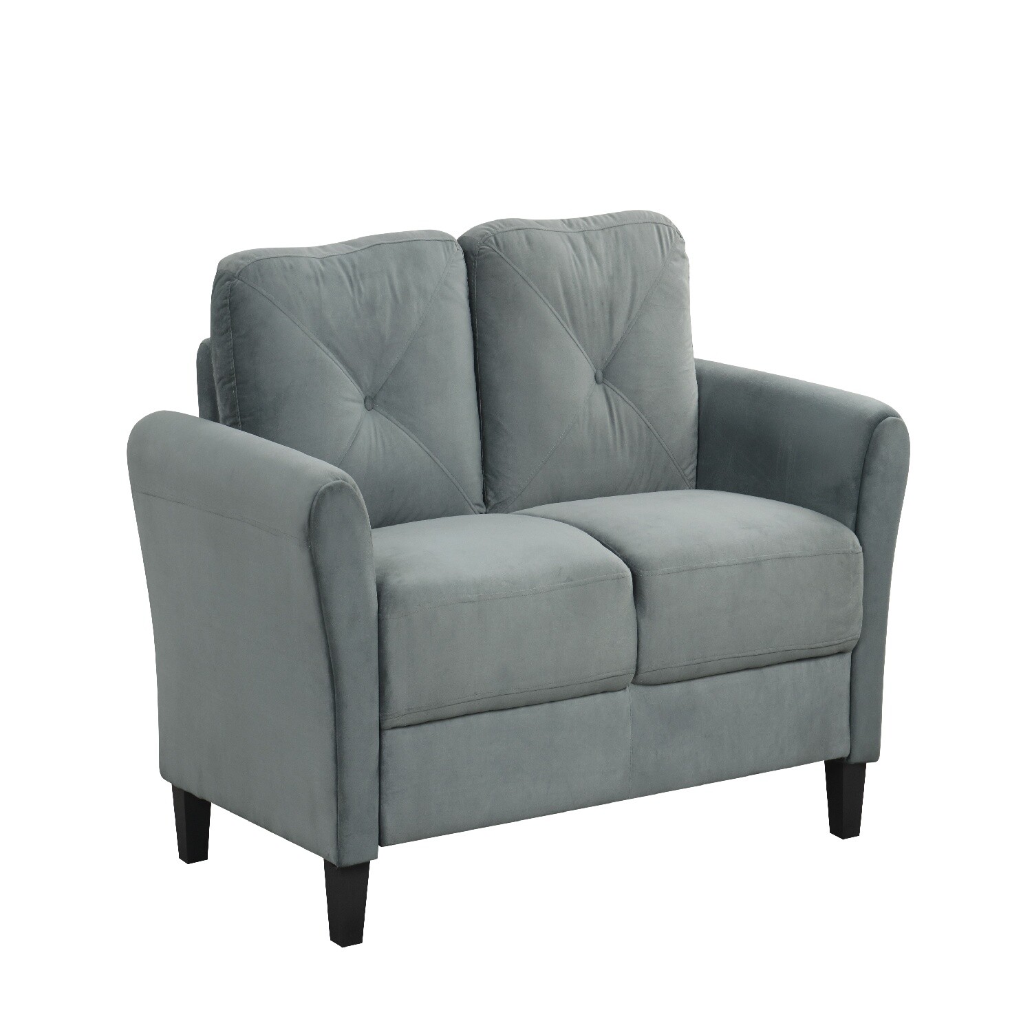 Loveseat Sofa Couch 2-Seater Upholstered Sofa Couch Living Room Sofa Gray/Black