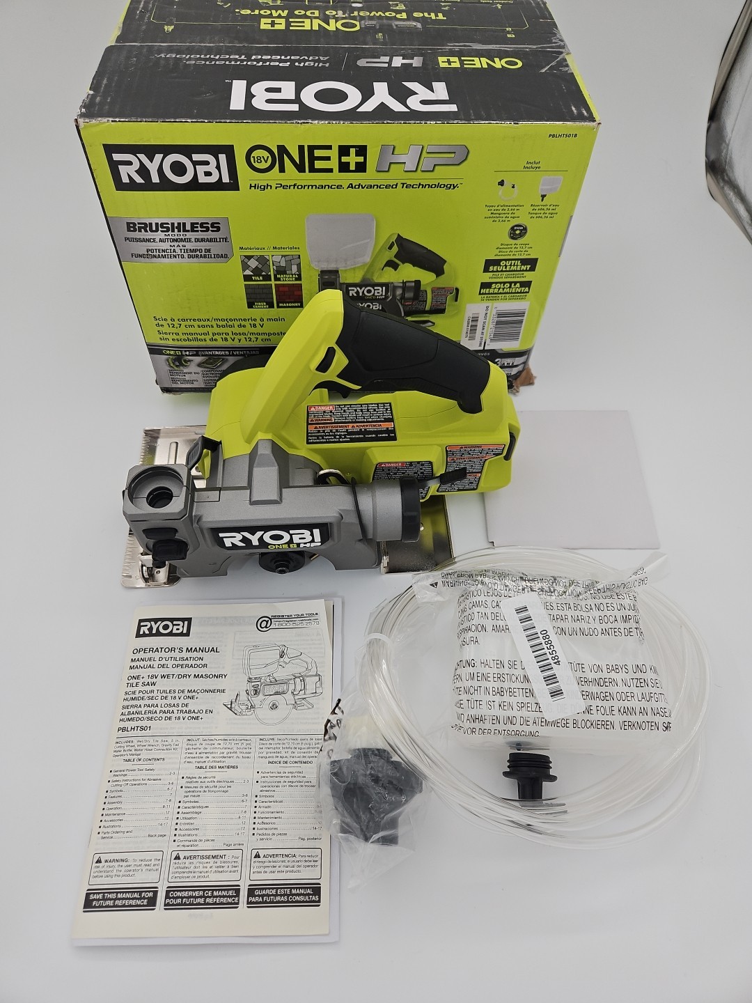 RYOBI ONE+ HP 18V Handheld Wet/Dry Masonry Tile Saw TOOL ONLY EXCELLENT!!