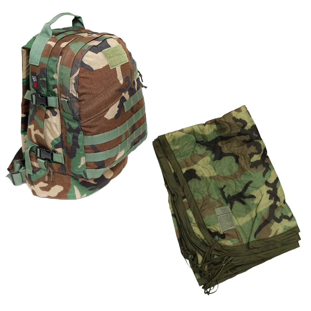 London Bridge Trading 30L 3Day Pack + Woobie - Woodland -LBT-1476A - LBT-2596SS
