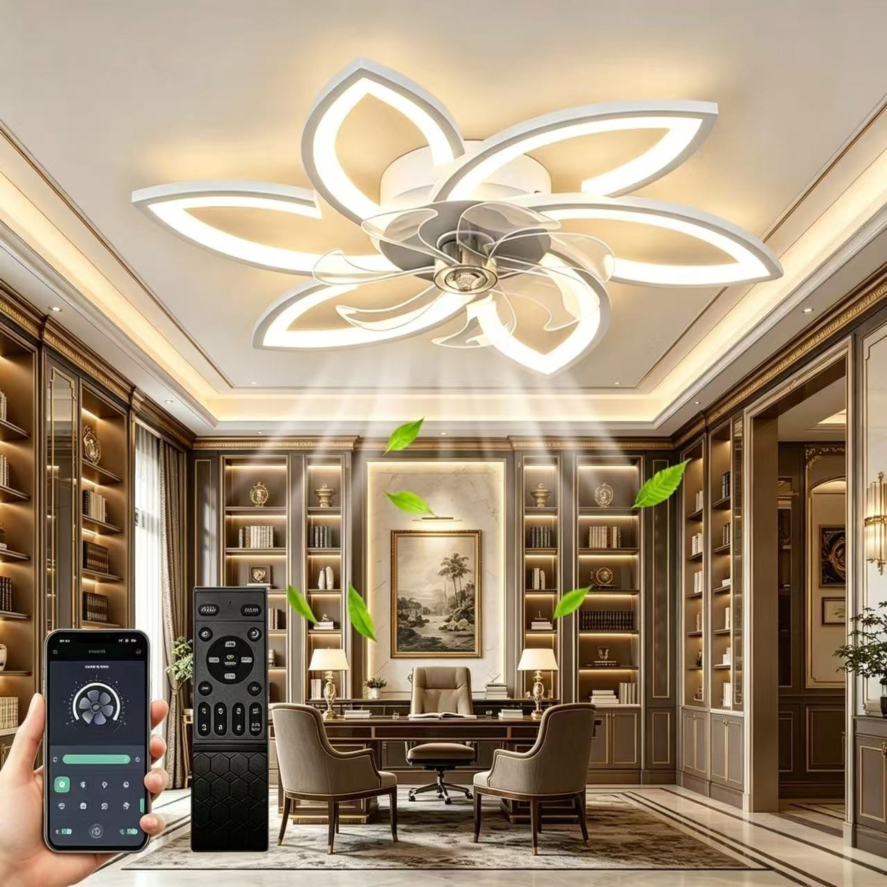 Variable Intensity Ceiling Fan with Light Indoor Home Decor Ceiling Lighting