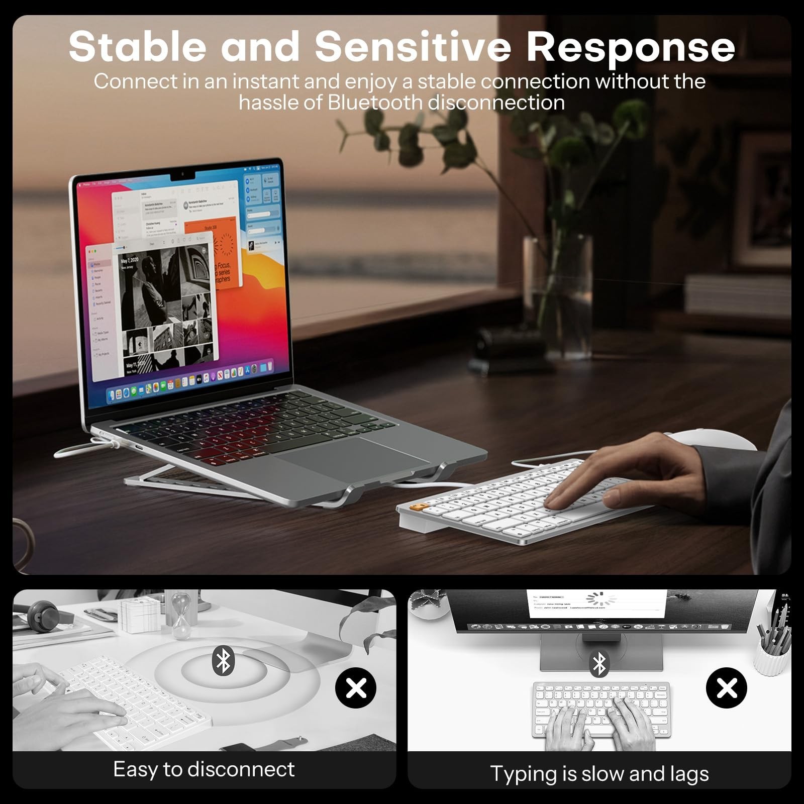 OMOTON Wired Keyboard and Mouse Compatible with Mac, Keyboard with Dual Inter...