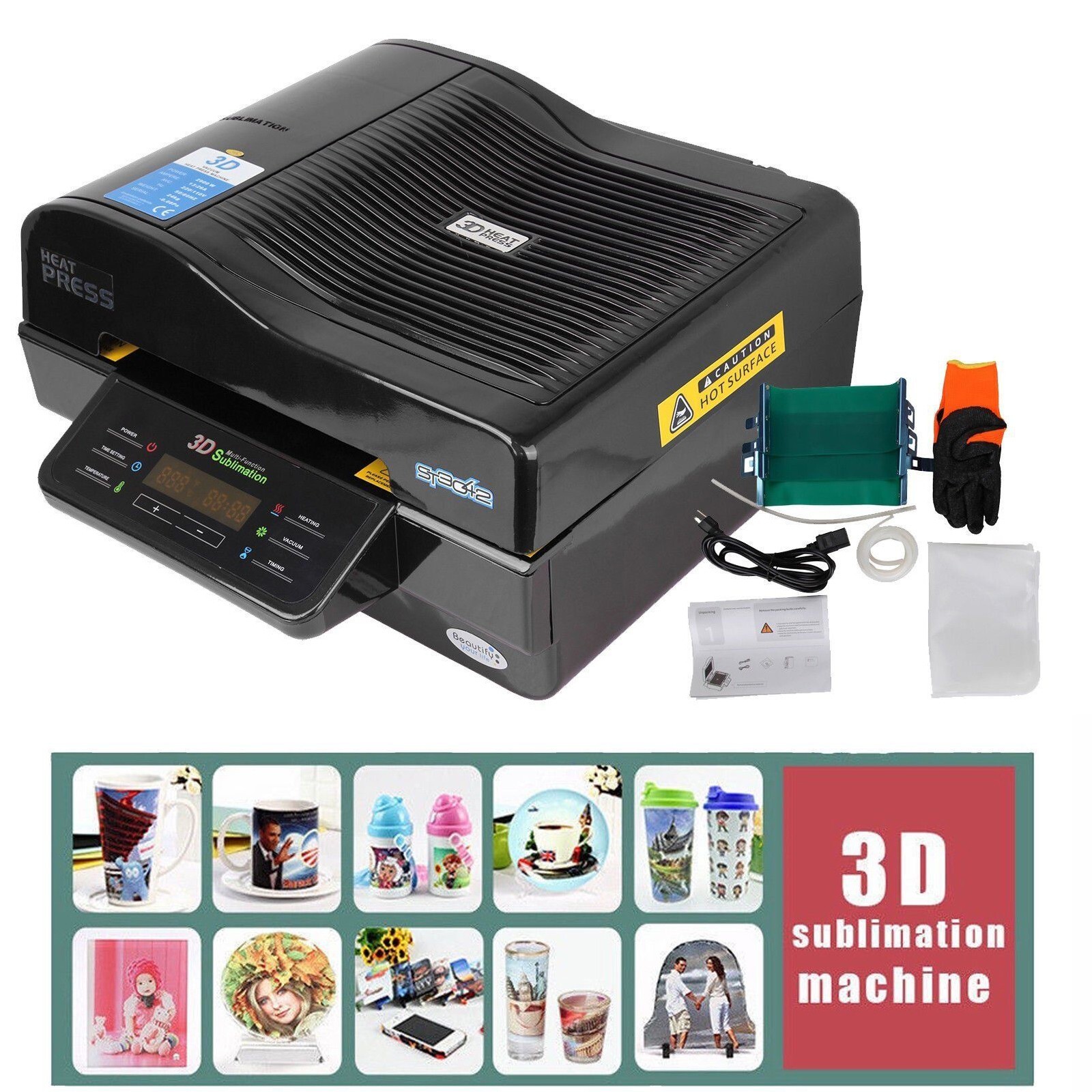 110V 3D Vacuum Sublimation Heat Press Machine for Phone Cover Cup Mugs Print