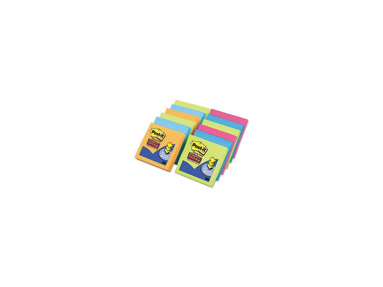 Post-it DS330-SSVA Super Sticky Pop-up Dispenser Value Pack, 3 x 3, Assorted