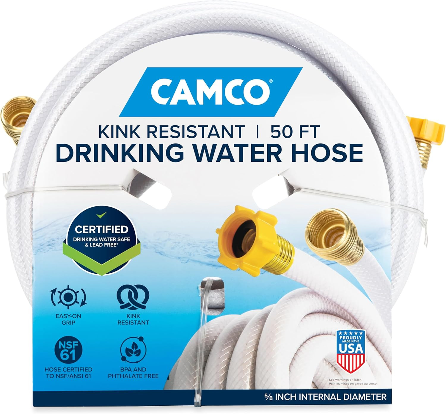 Tastepure 50-Ft Water Hose - RV Drinking Water Hose Contains No Lead, No BPA & N