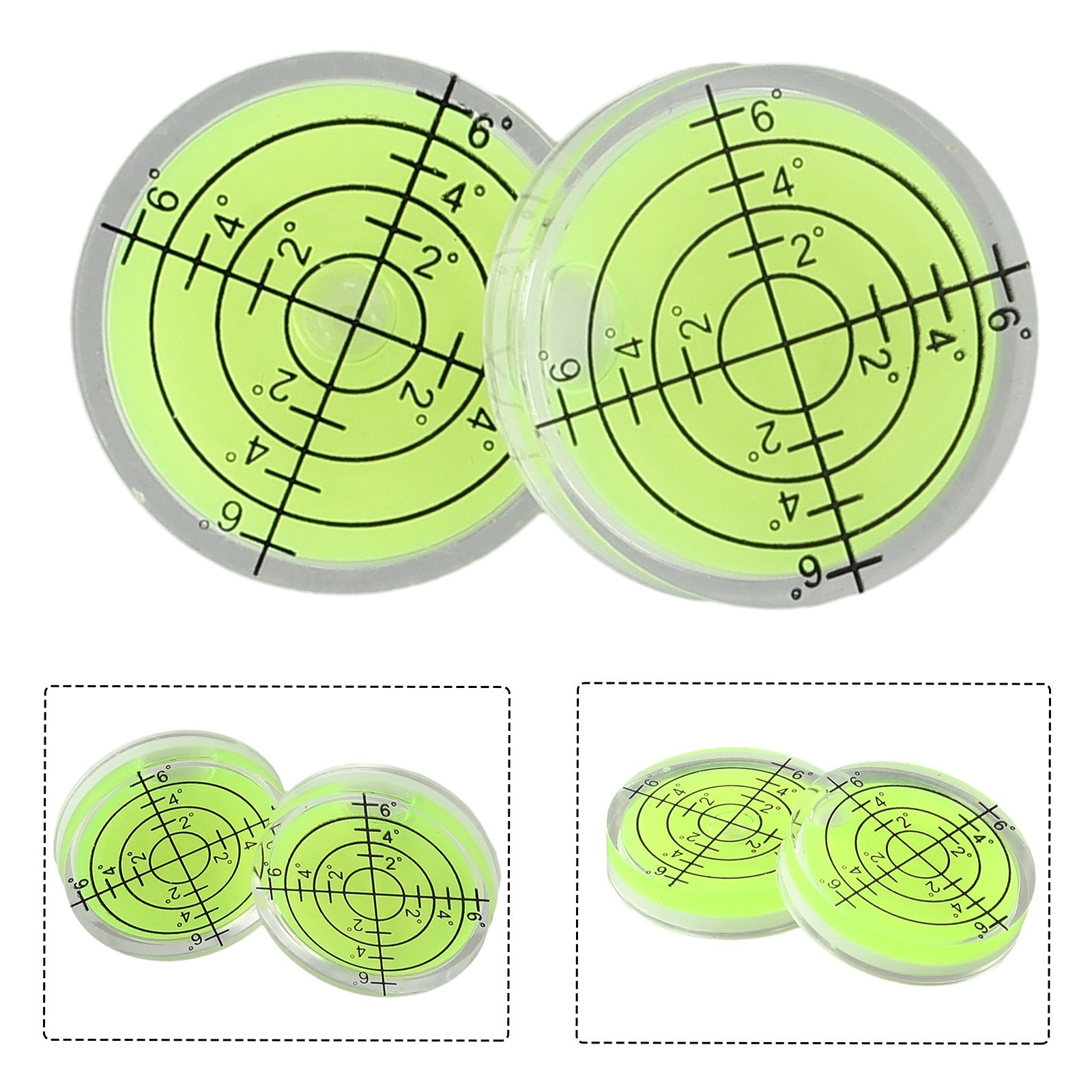 2 Pcs Wear Resistant Degree Mark Bubble Level 32 * 7mm Precision Bubble Level