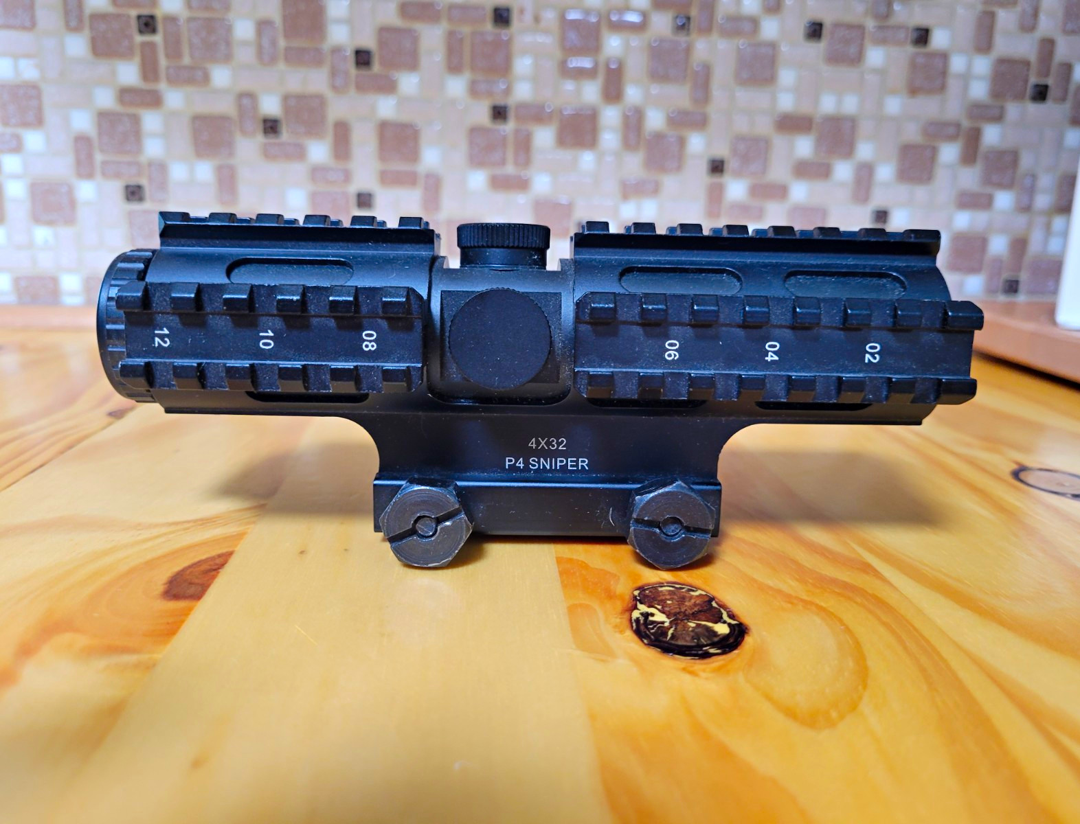 NcSTAR P4 Sniper 4x32 Fixed Rifle Scope P4 Reticle Black w/ Lens Covers