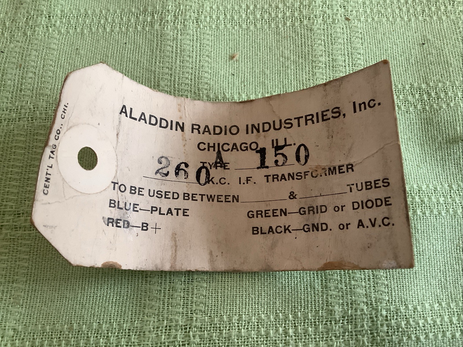 Aladdin Type A150 Cylindrical IF Transformer 260kHz Kc