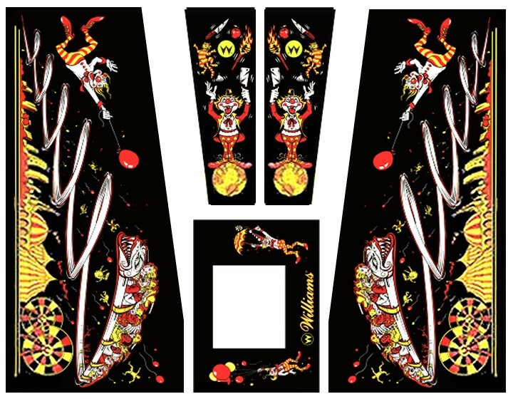 Hurricane Pinball Machine CABINET Decal Set