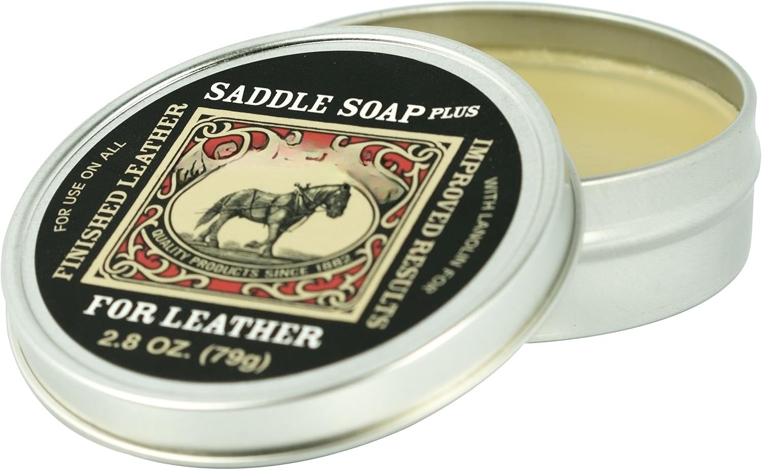Saddle Soap Plus - 2.8oz - Leather Cleaner & Conditioner With Lanolin - Restorer