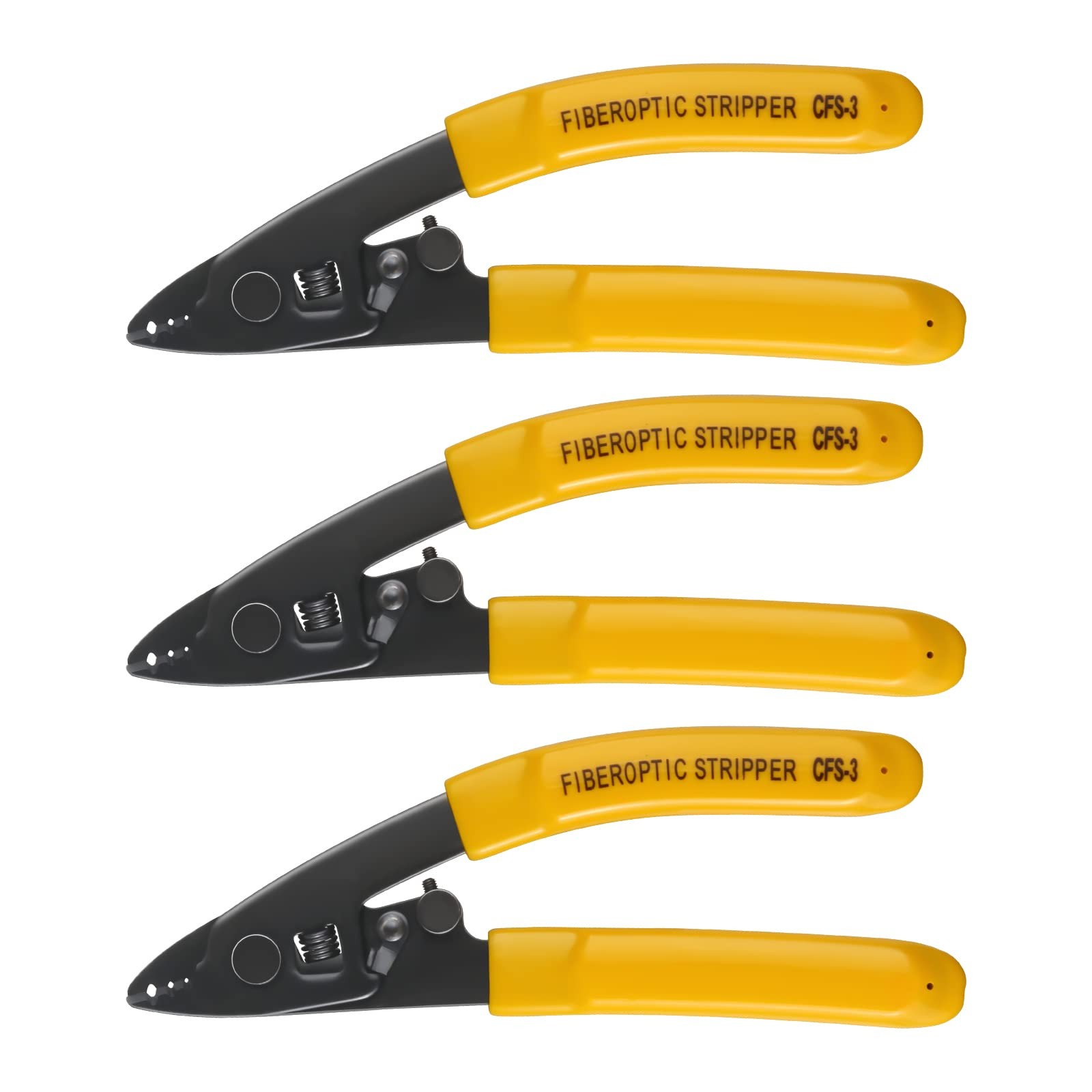 3PC CFS-3 Fiber Optic Stripper 3 Port Hole Fiber Optic Stripping Tool with 6"...