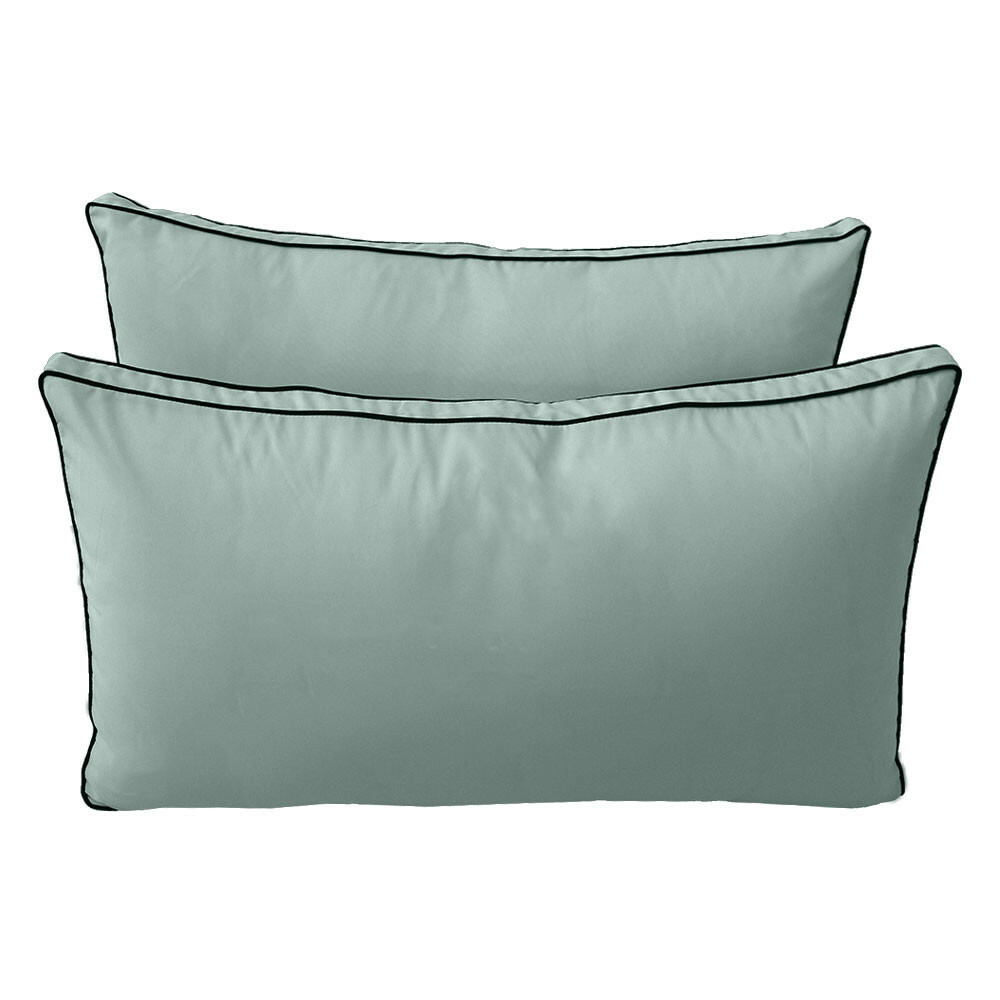 |COVER ONLY| Outdoor Style 2 Crib Contrast Trim Bolster Back Pillow Cover AD002