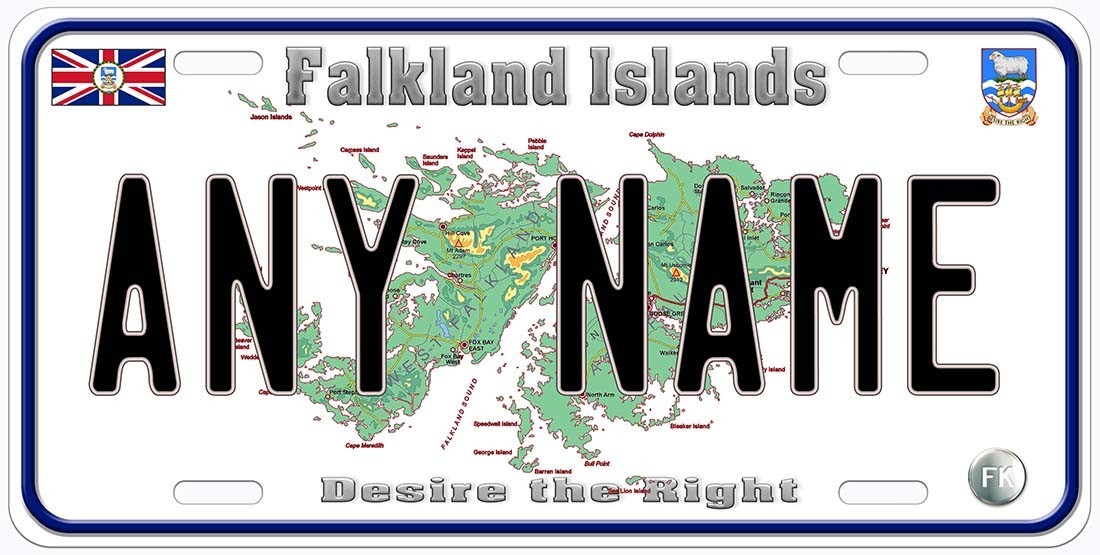 Falkland Islands Any Name Personalized Novelty Car License Plate