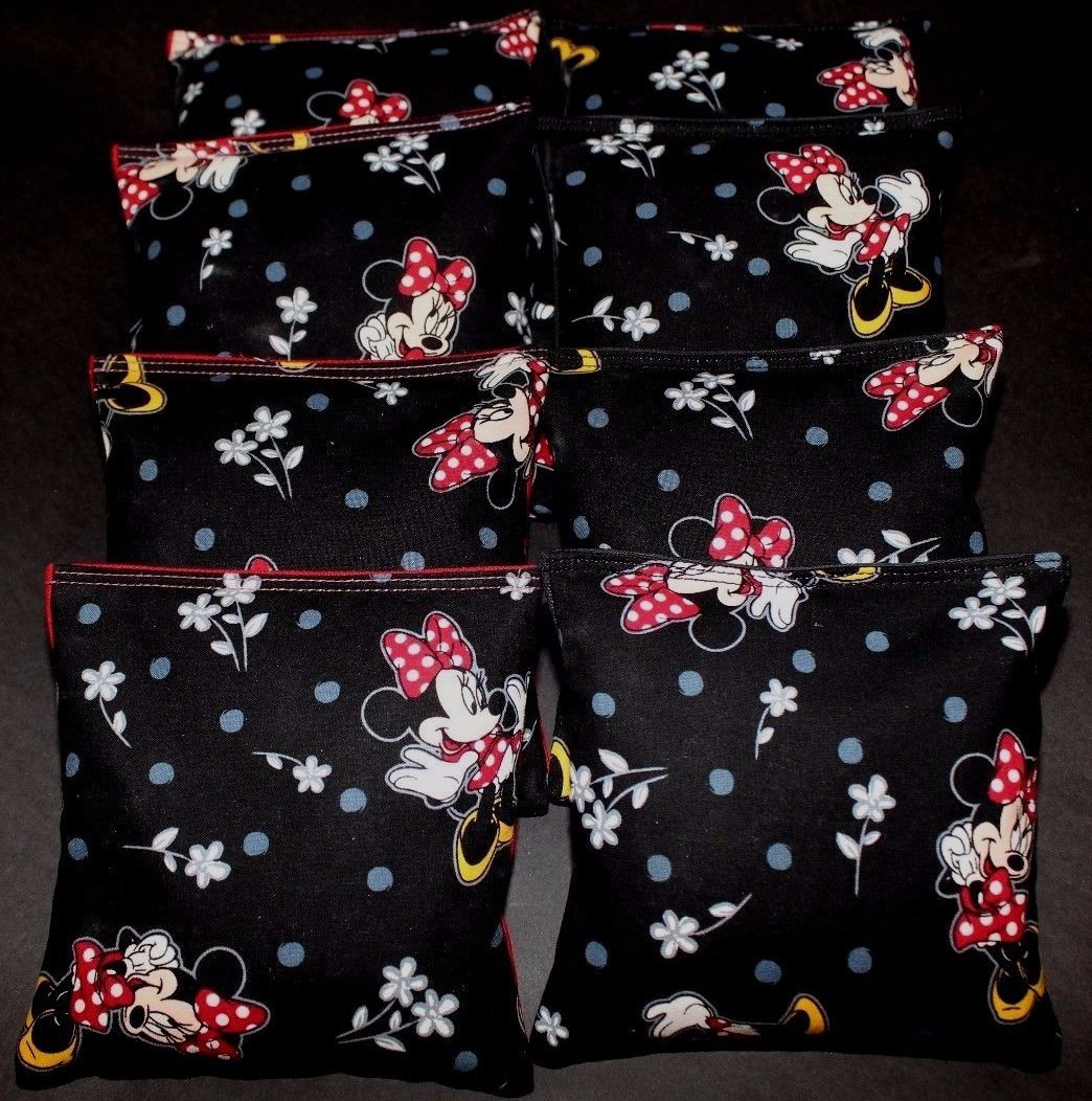 MINNIE MOUSE 8 ACA Regulation Cornhole Bean Bags Corn Toss Quality Handmade!