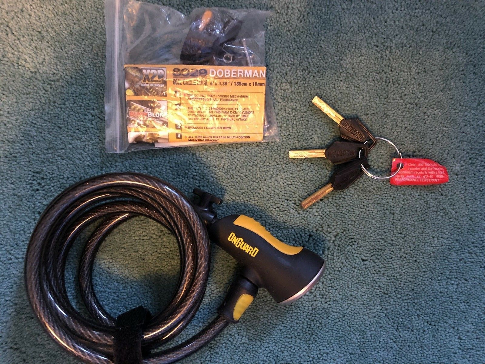OnGuarD Doberman 8029 Cable Lock 6’x0.39/185cm x 10mm