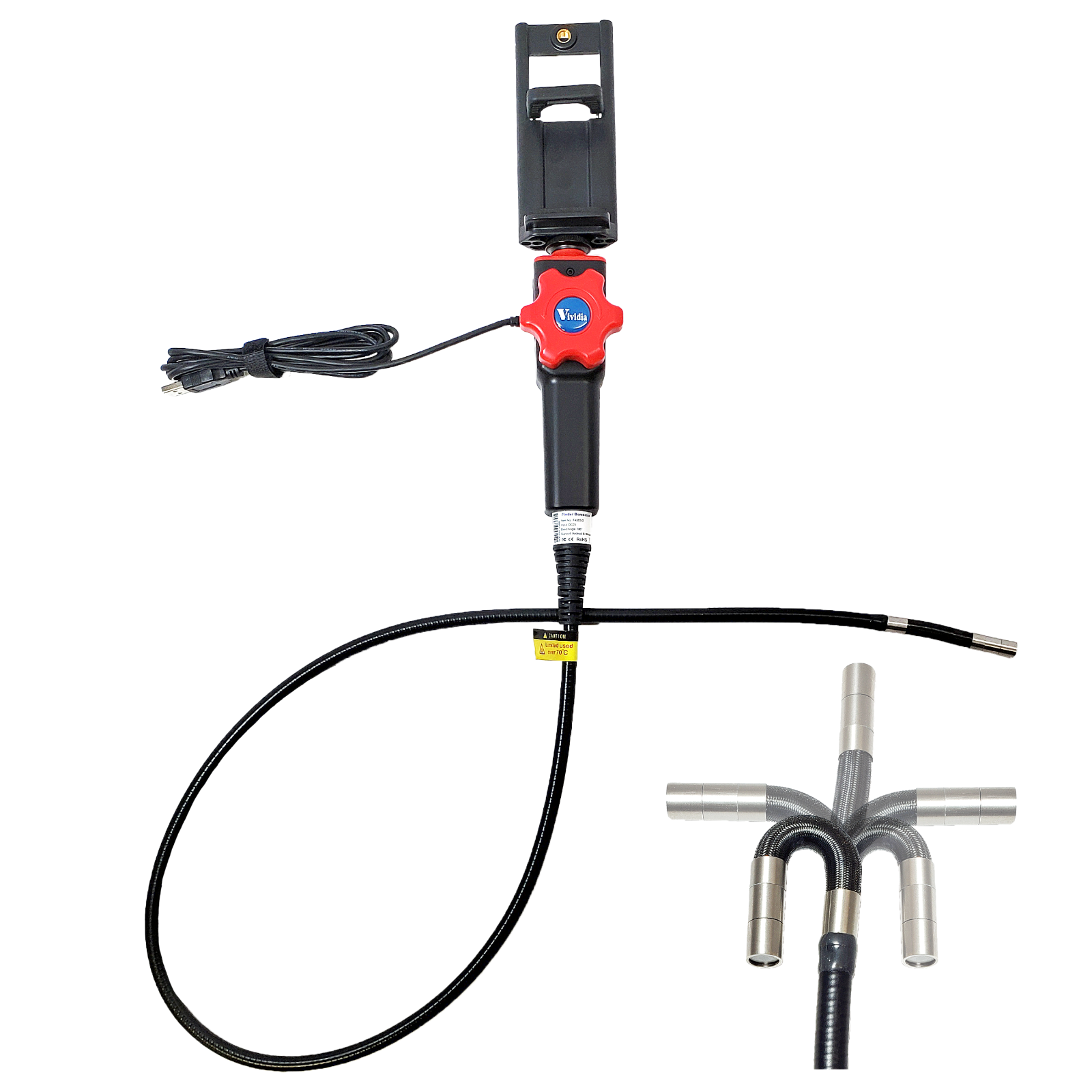 Vividia VA-880 USB Articulating Borescope Diagnostic Inspection Camera PC Phone