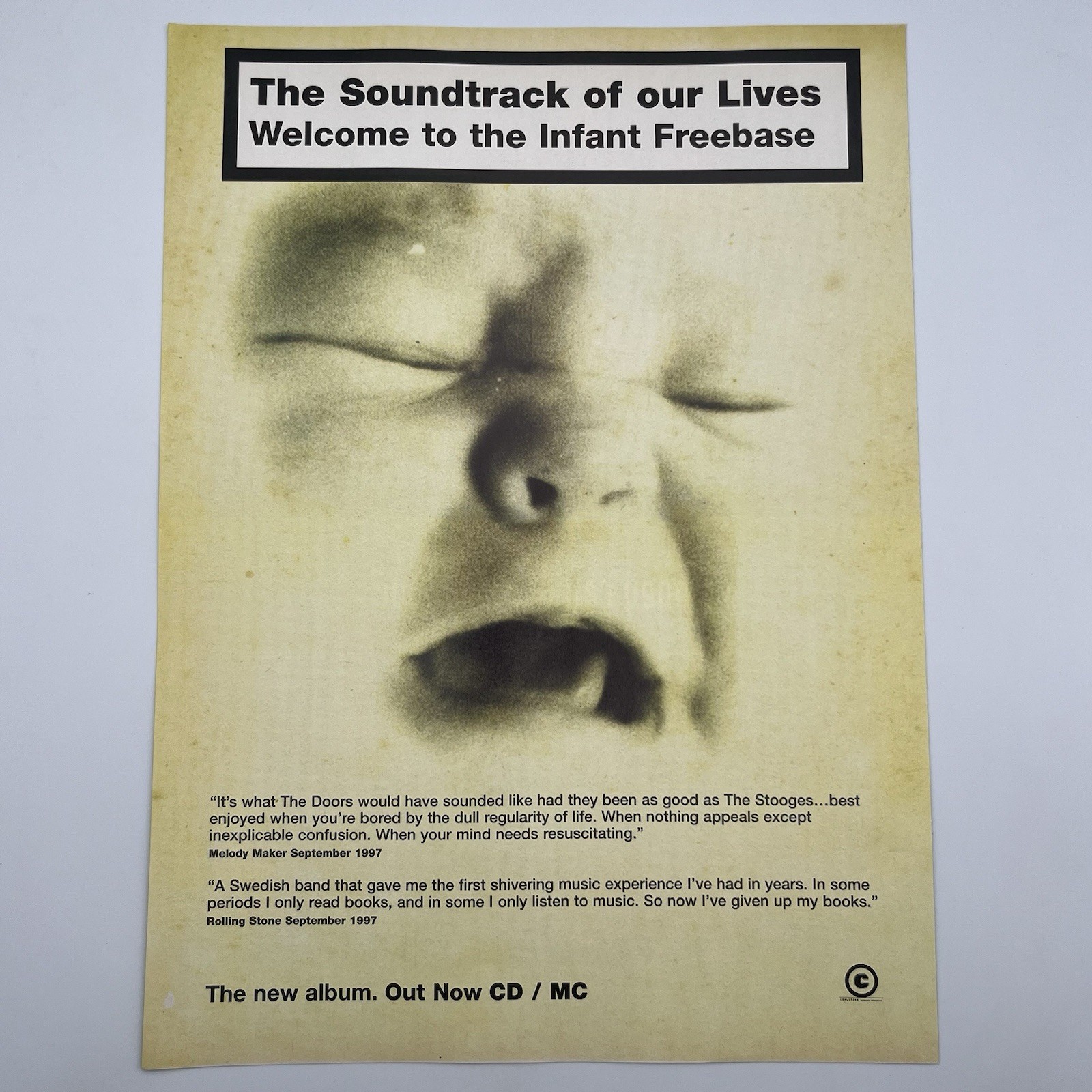 Welcome to the Soundtrack of our Lives Infant Freebase 1997 Vtg Print Ad AD ONLY
