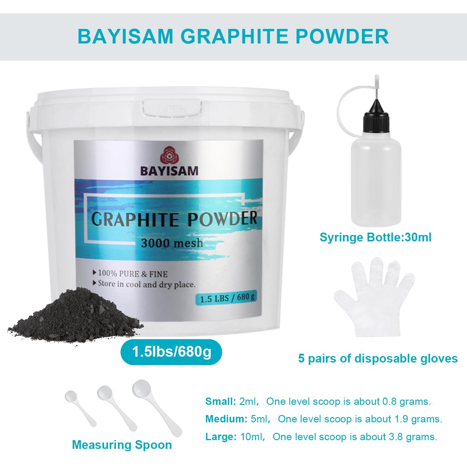 1.5LBS Pure Graphite Powder,3000 Mesh Microfine Dry Lubricant...