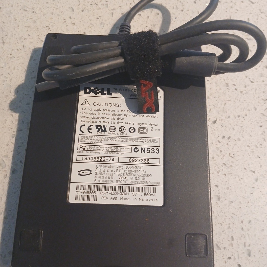 Dell FD-05PUB External USB to 1.44MB Floppy Drive Module 19308802-74