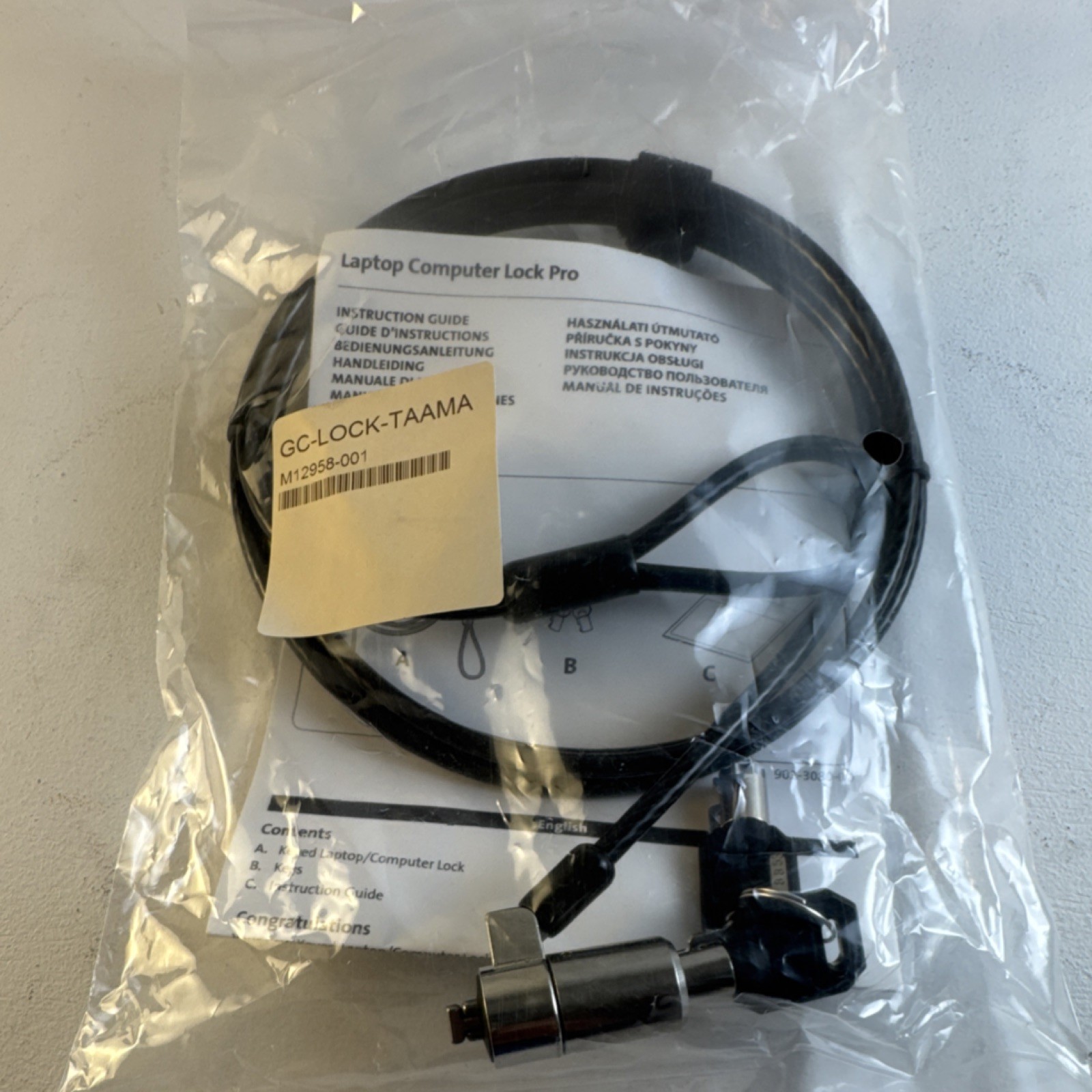 (4002)Laptop Comp Pro Keyed Lock w/ Keys Type Key Lock GC-LOCK-TAAMA M12958-001