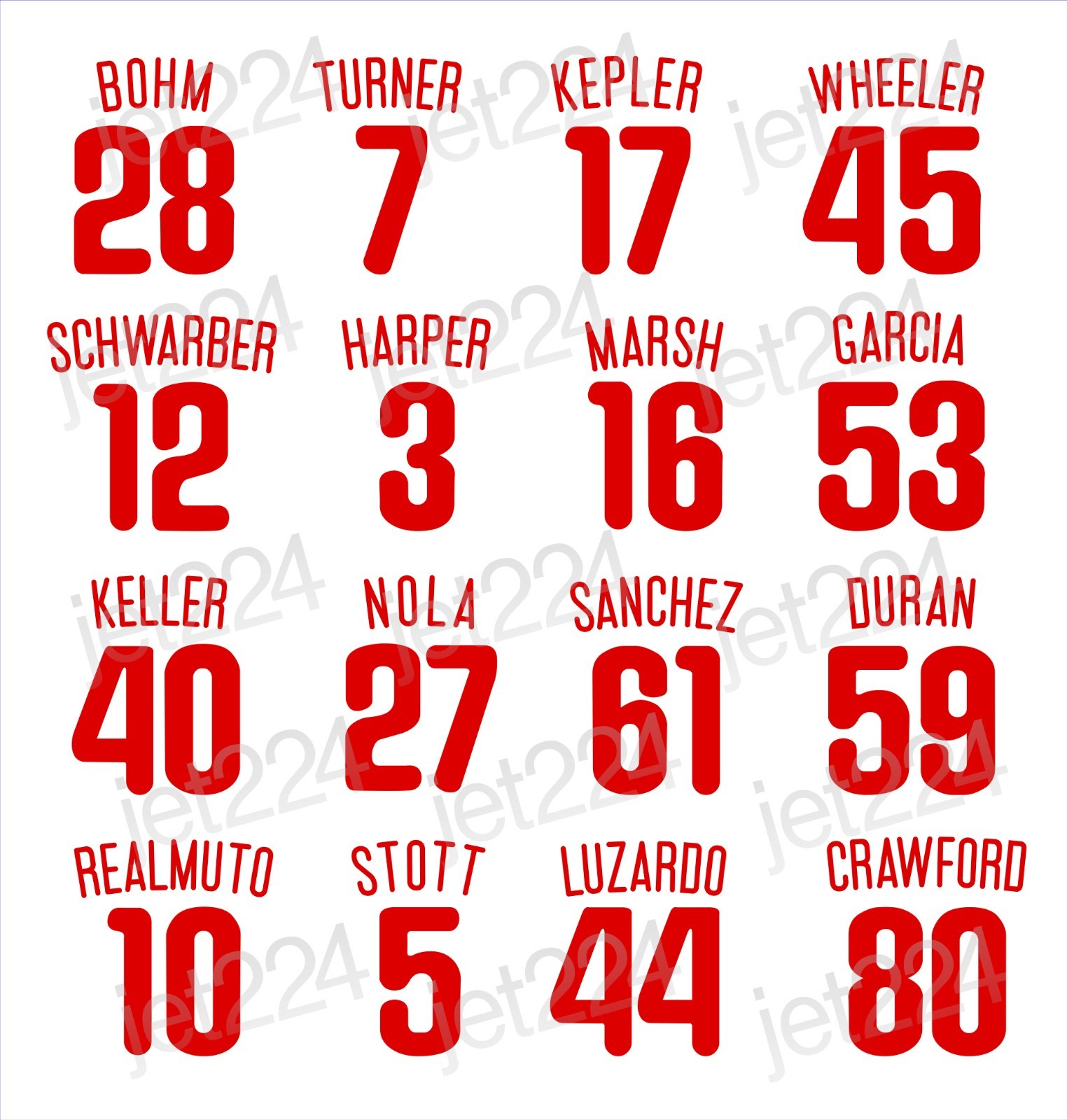 Philadelphia Phillies DECAL STICKER  2026 Harper Wheeler Schwarber Bohm Turner +