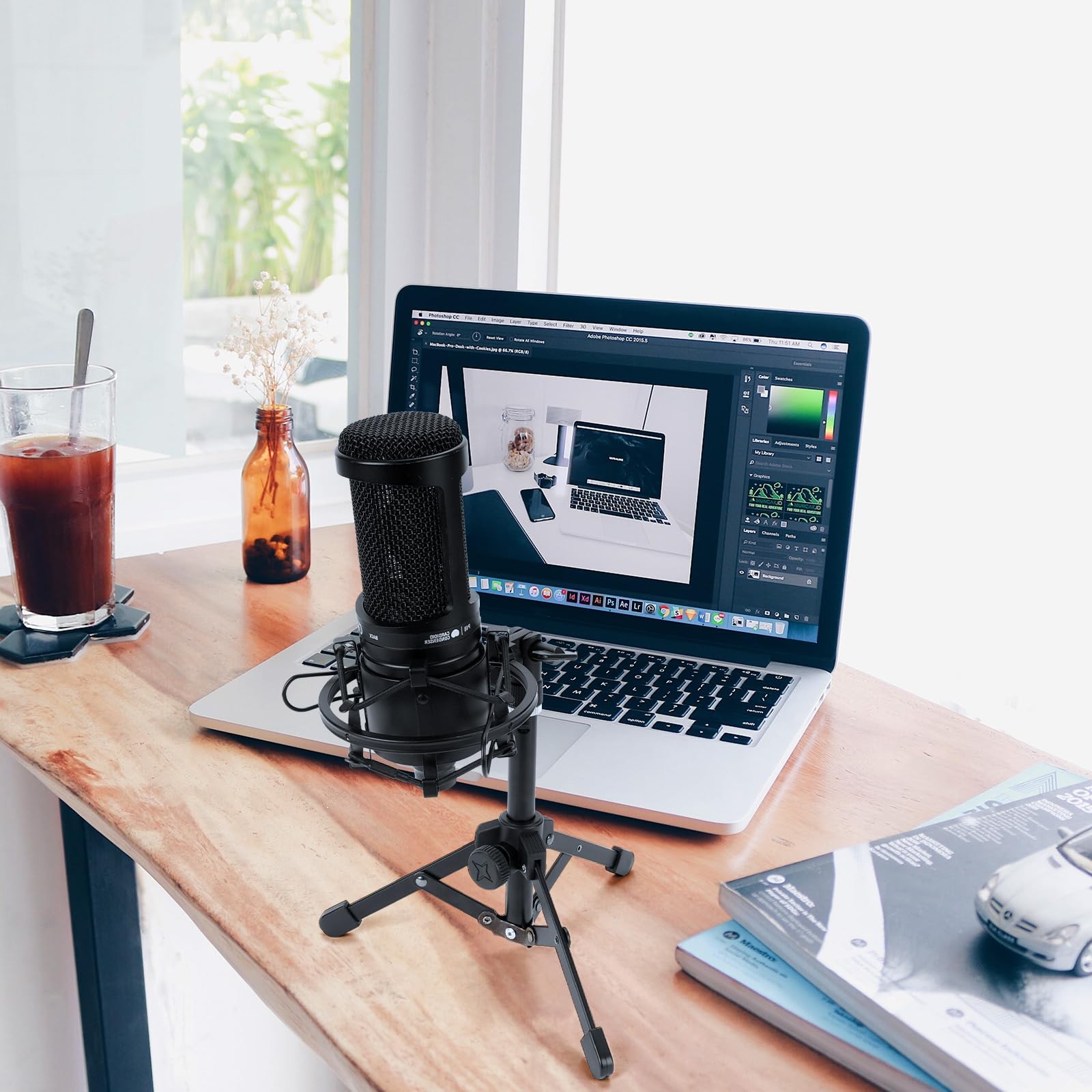 for Creators Tabletop Tripod Mic Stand Compatible with ATH AT2020 AT2020USB A...
