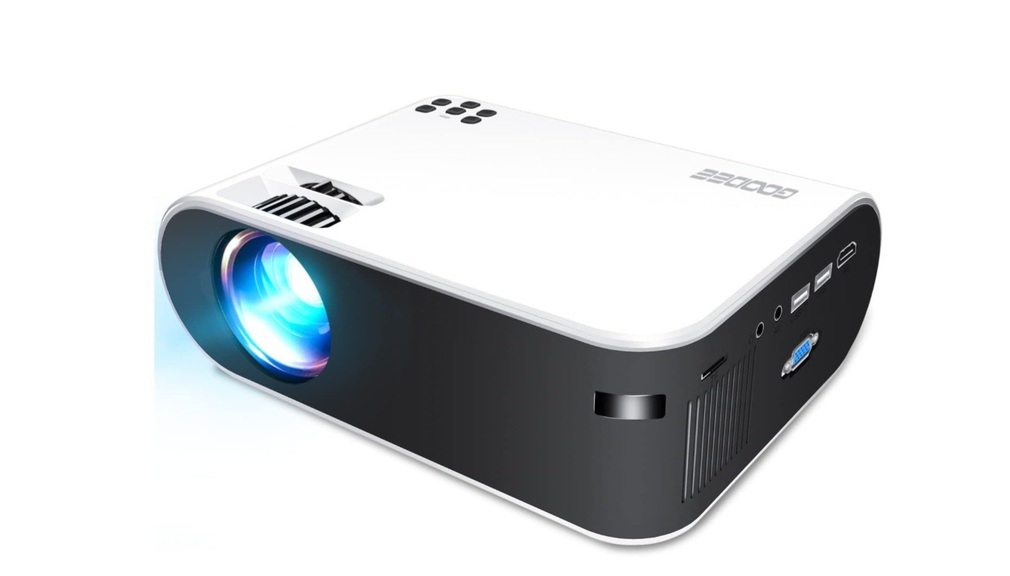 GooDee Portable Outdoor Native 1080P Projector, HD, Hight Brightness, HDMI, WIFI
