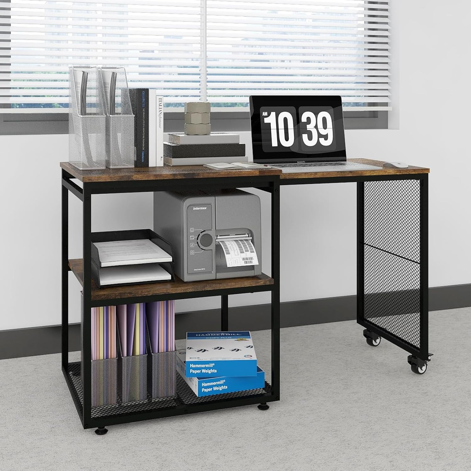 24''X20''X29'' Large Printer Stand with Storage Shelves,Extendable Home Craft Ta