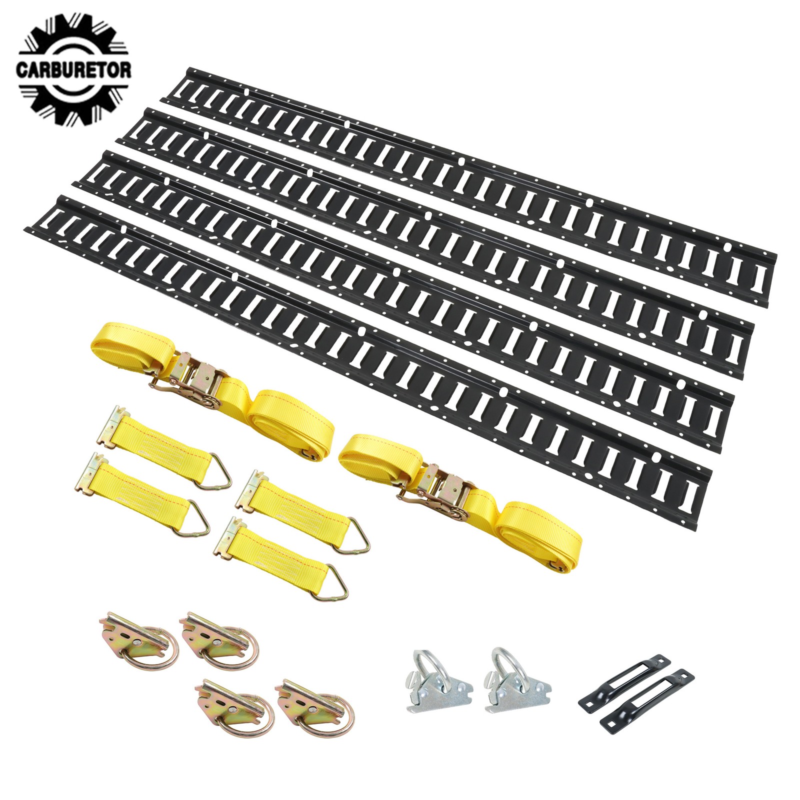 18 Pcs 5 Ft Black E Track Rails Kit Matte Finish Fit For Secure Loads Transport