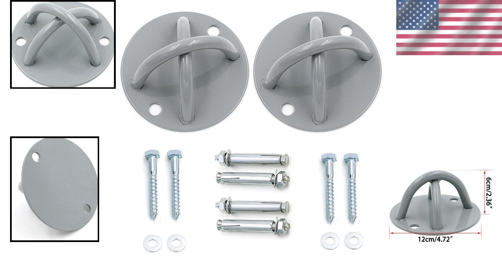 Heavy-Duty Ceiling Anchor Wall Mount Bracket for Suspension Training (Pack of 2)