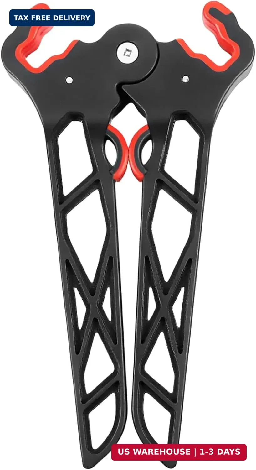 Archery Bow Stand, Rubber Foldable Compound Bow Holder, Ground - Supporting Bipo