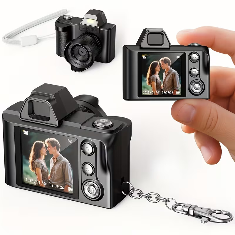 Mini Digital Keychain Camera 1080P HD Tiny Retro Video Recorder Pocket Travel Gi