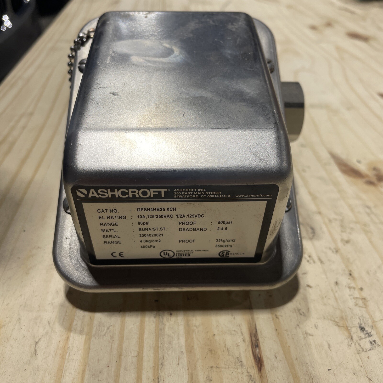 ASHCROFT GPSN4HB25 XCH PRESSURE SWITCH ***FREE SHIPPING***