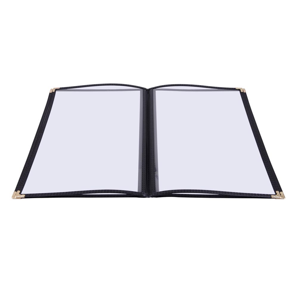 WeChef 30PC Restaurant Cafe Menu Cover 2 Page 4 View 8.5x14 Double Fold Black