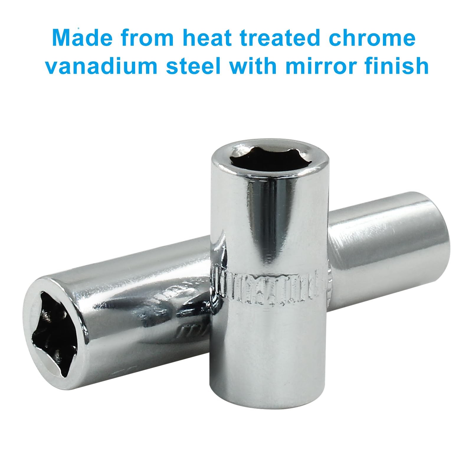 1/4-Inch Drive × 7mm Deep Shallow Socket, 6 Point, Cr-V