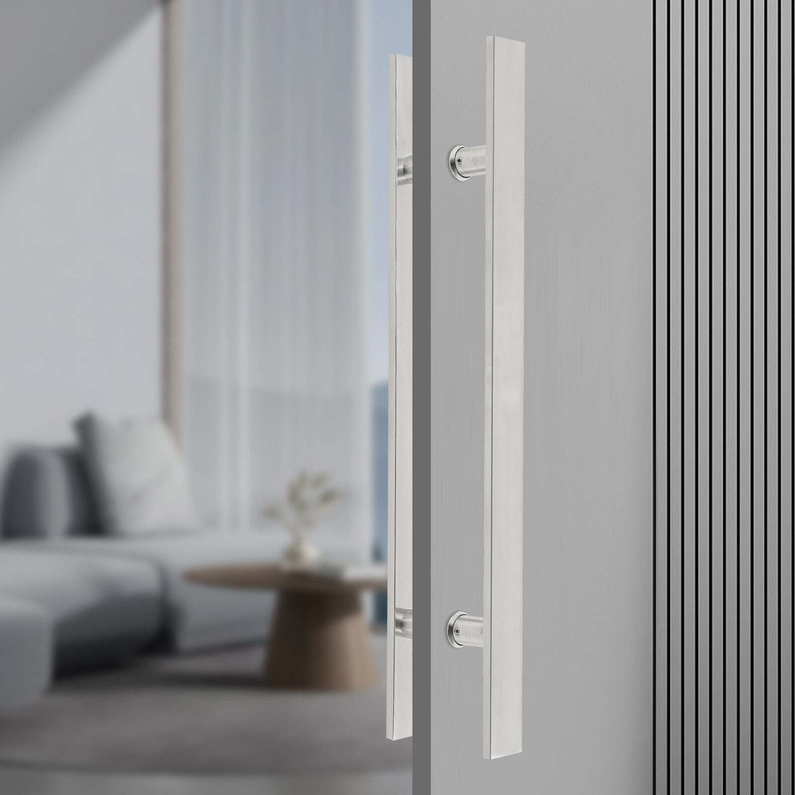 Pull Push Sliding Barn Door Handles Commercial H Shape Pair Door Pull Handle