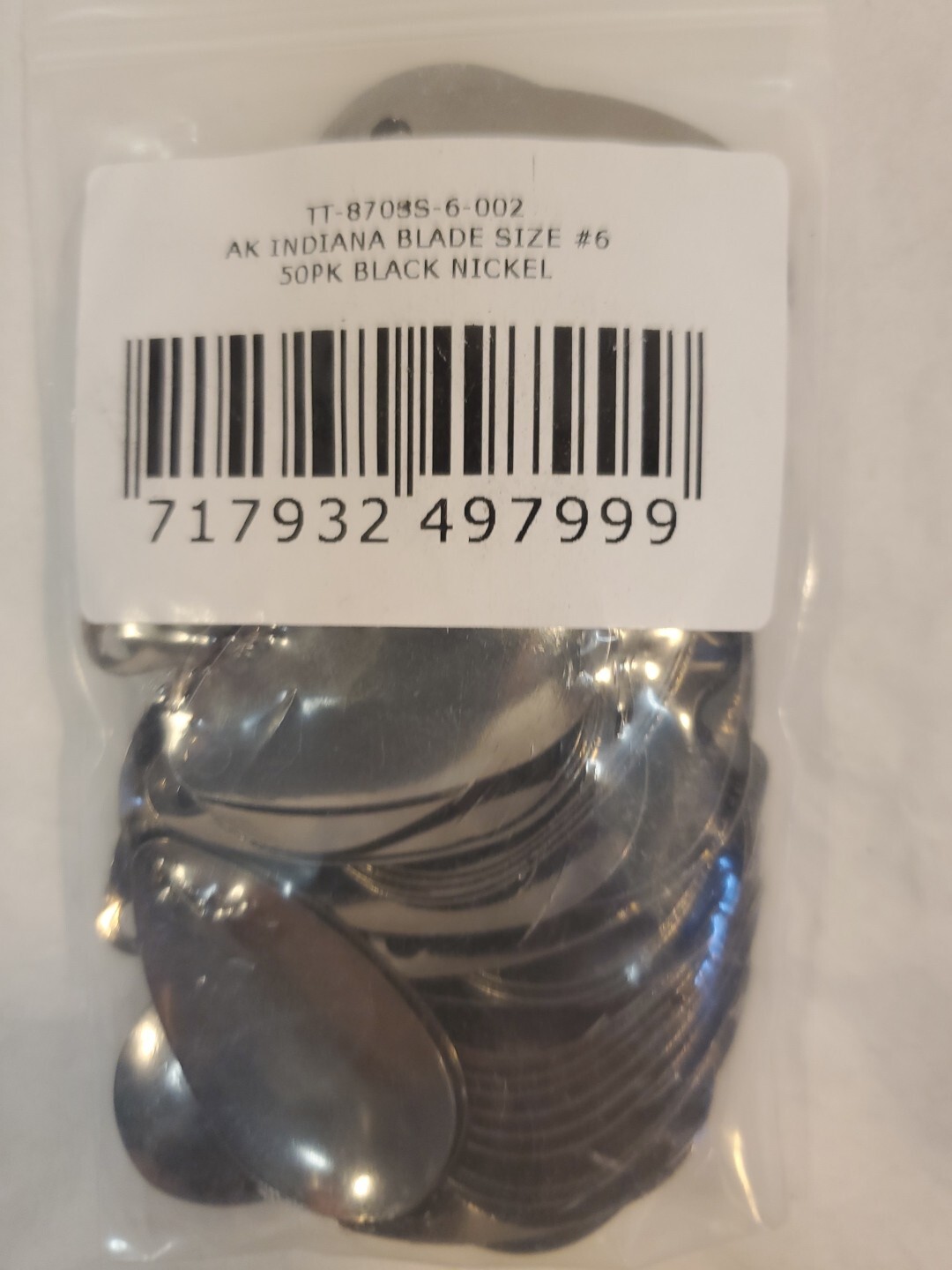 AK Indiana blade size #6 Black Nickel. 50 Pack
