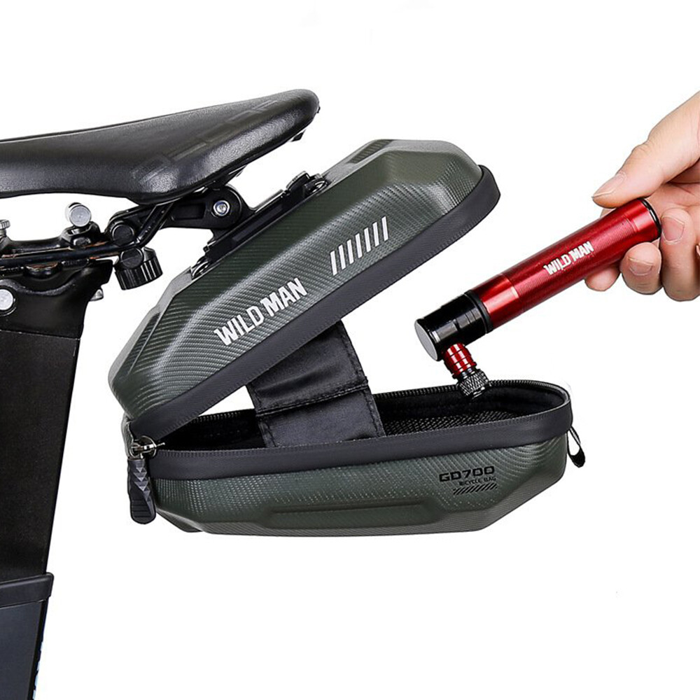 WILD MAN Mountain Road Bike Bicycle Tail Bag EVA Hard Shell Saddle Case Cycling