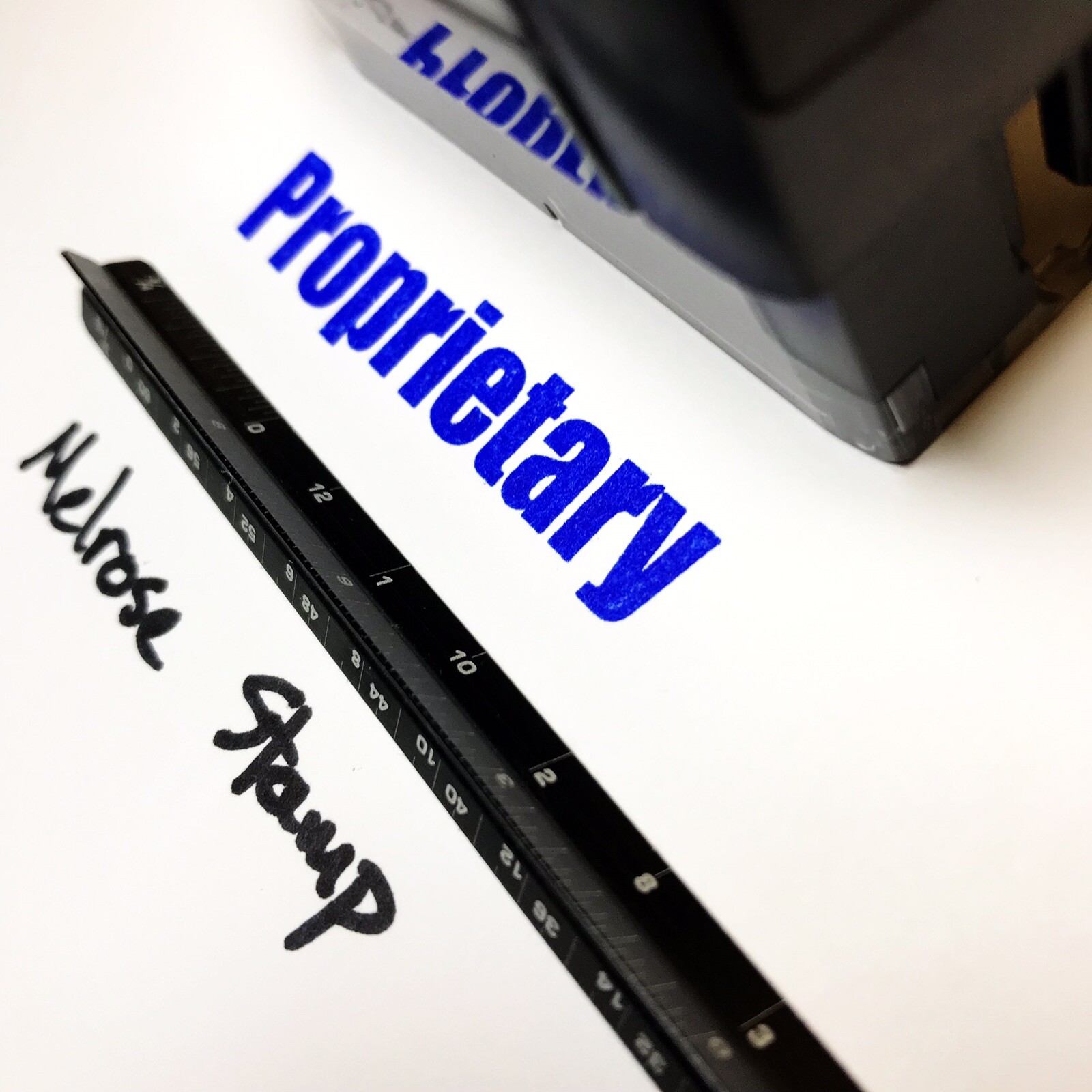 Proprietary Rubber Stamp Blue Ink Self Inking Ideal 4913
