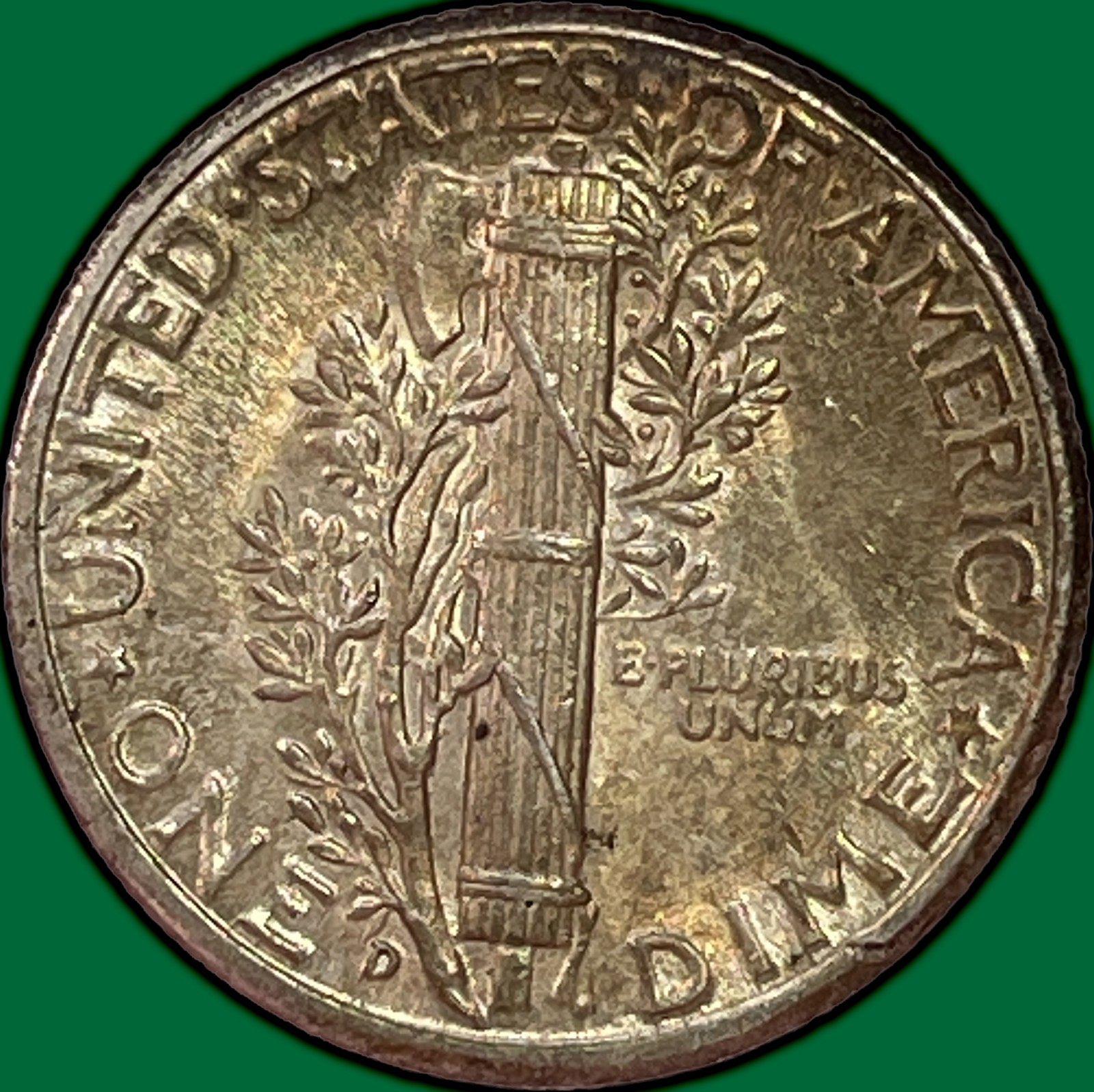 1945-D Mercury Dime Uncirculated UNC Coin #44650