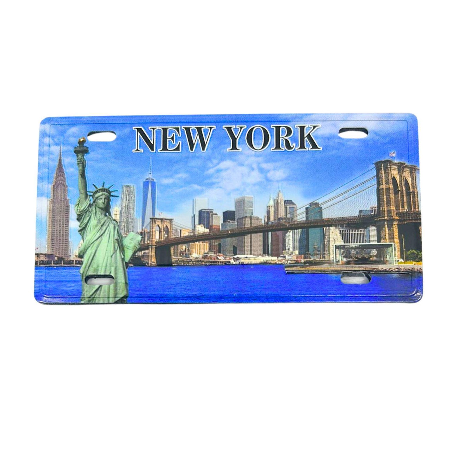 Souvenir New York Plate – Decorative Metal Sign for Art, Crafts, Gifts 1 Pack
