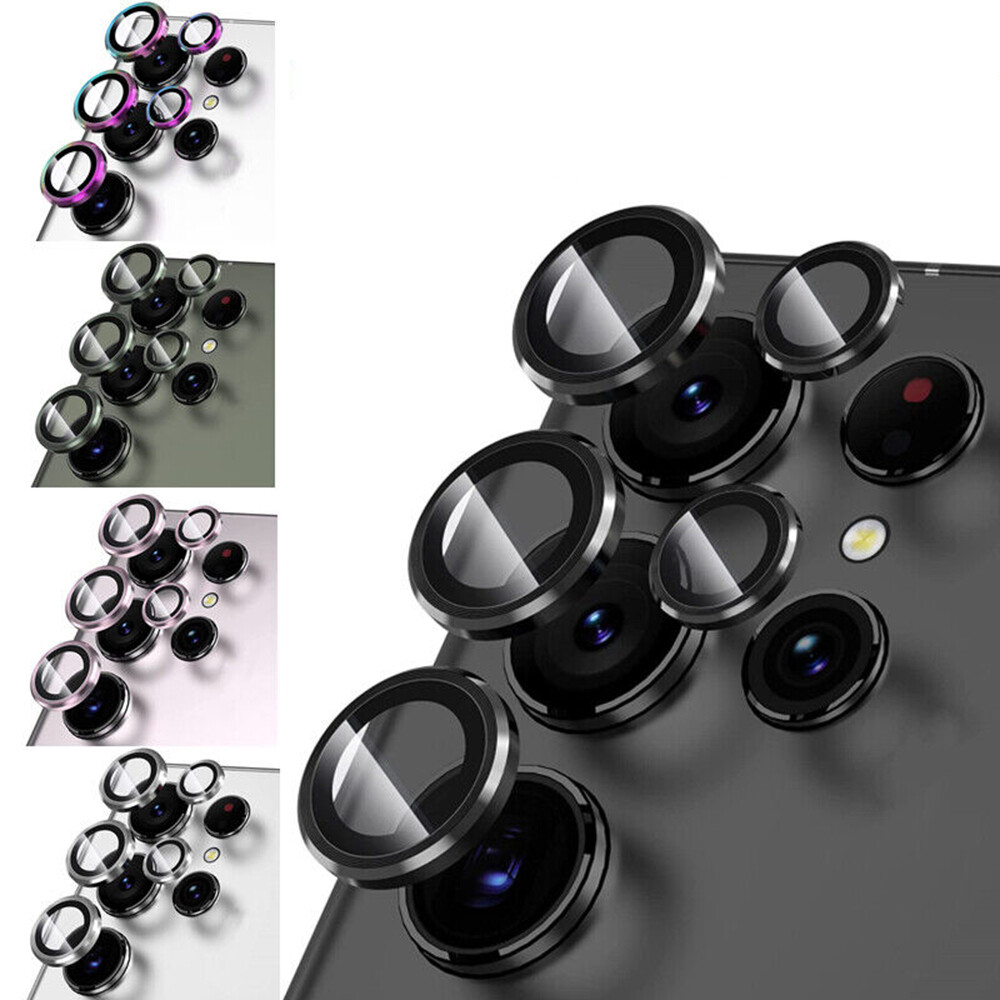 For Samsung S26 Ultra S25 S24 FE Tempered Glass Camera Lens Protector Metal Ring