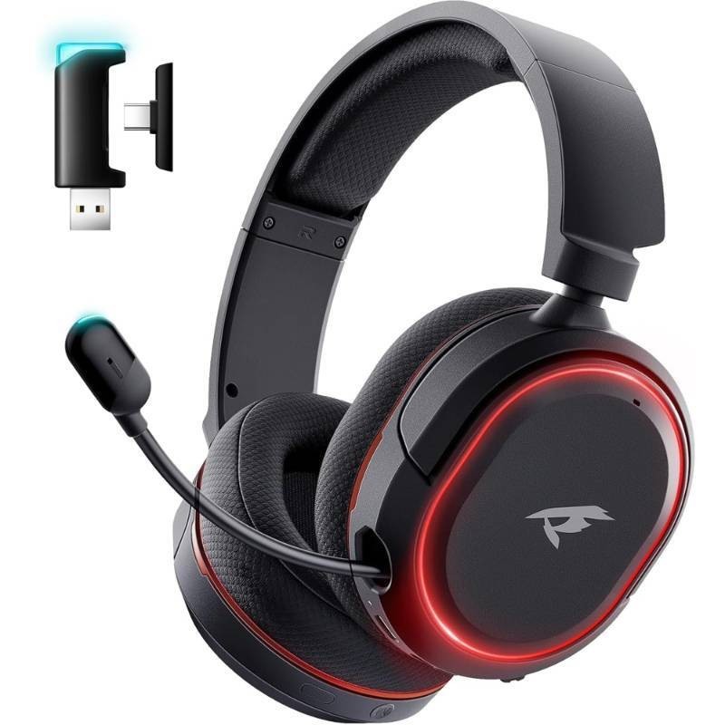 Wireless Gaming Headset, 7.1 Surround Sound, 2.4Ghz USB Gaming Headphone