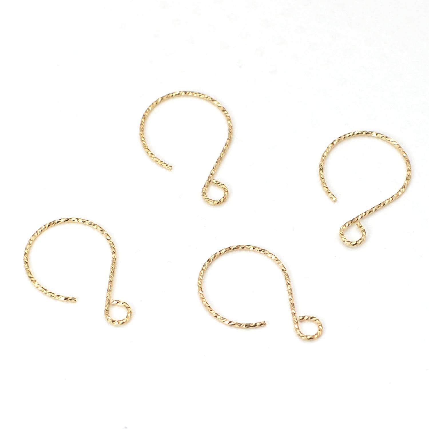One Pair 14K Gold Filled Earrings Hook Connector Sparkle Balloon Ear Wires GJK07