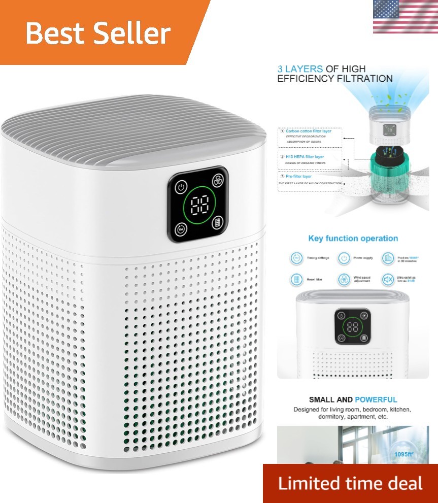 Portable H13 True HEPA Air Purifier – Efficient Filtration for Homes & Offices