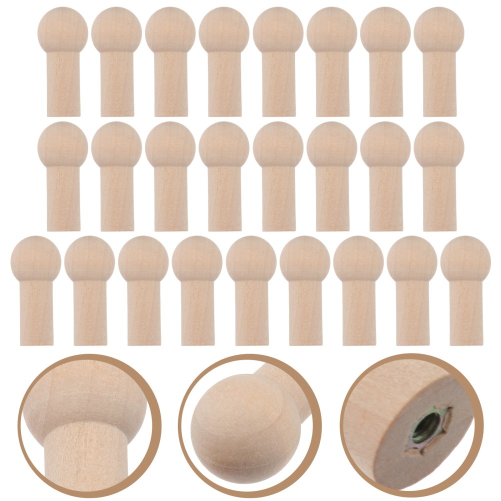 25pcs Wooden Hook Accessories Wood Clothing Hooks Shaker Pegs 51mm*23mm*15mm