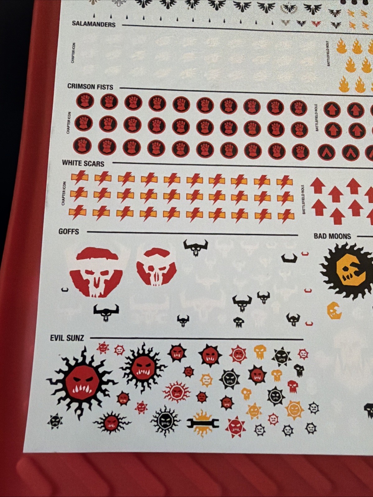 Warhammer 40k Armageddon Transfer Sheet Decals Space Marines Orks 11th 40000