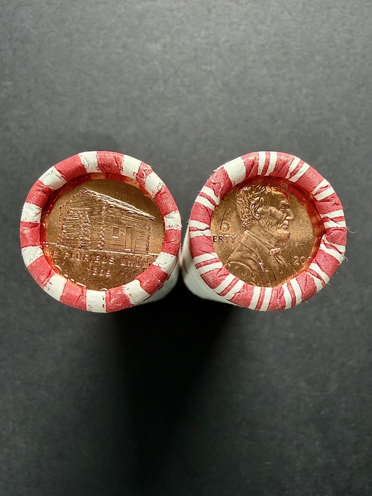 2 Roll Set 2009 P & D Mint Lincoln Birthplace Cent Rolls *Actual Rolls Pictured*