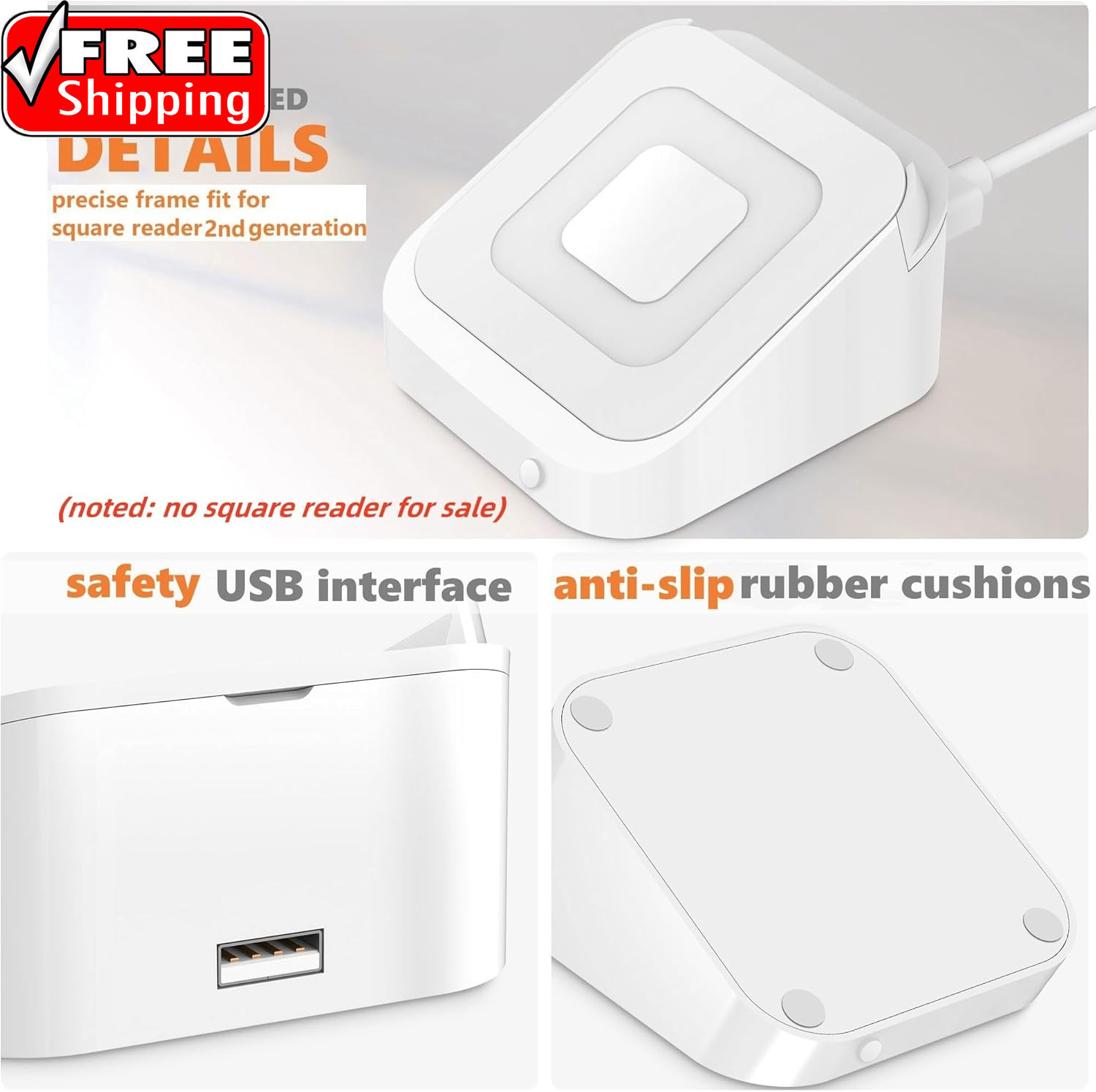 Square Dock for Square Reader 2Nd Generation, Holder Stand for Square Card Reade