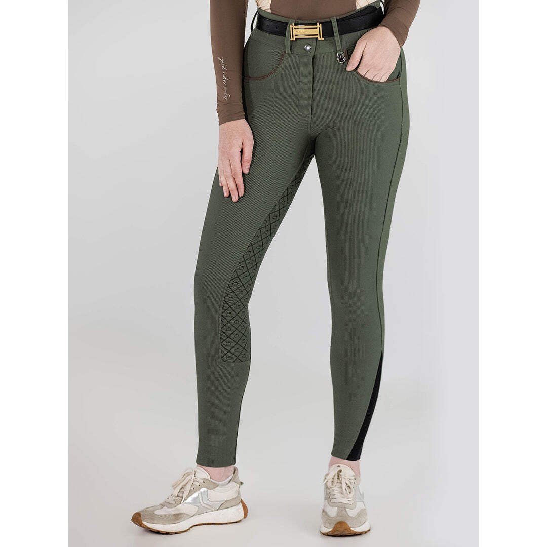 Dapplebay Pro Ribbed Silicone Full Seat Breeches-Rosemary