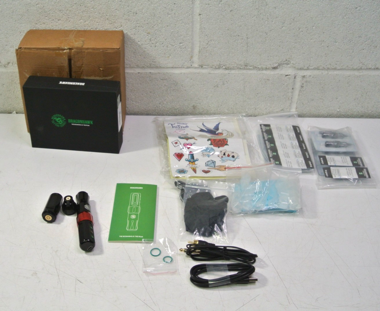 Dragonhawk Tattoo Kit w/ 2 rechargeable batteries (WQP-078)